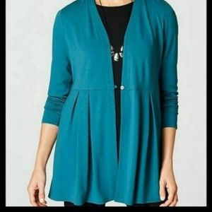 J Jill Wearever Collection Blue Cardigan Sz S